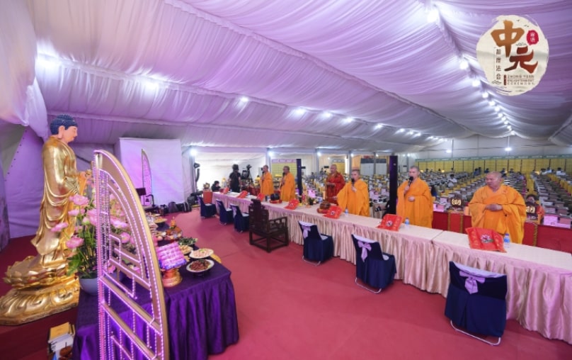 Ceremony setup with monks at private columbarium Singapore